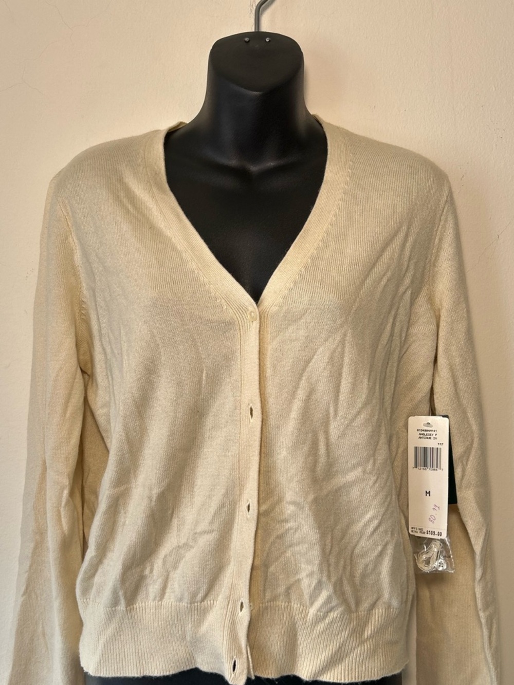 Ralph Lauren Cream V-Neck Button Cardigan